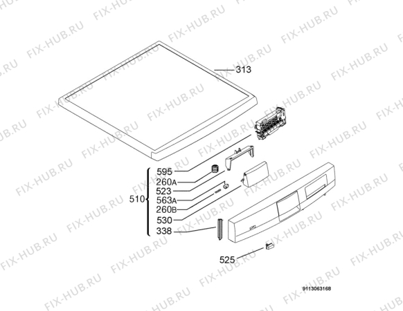 Взрыв-схема посудомоечной машины Aeg Electrolux F87004P - Схема узла Command panel 037